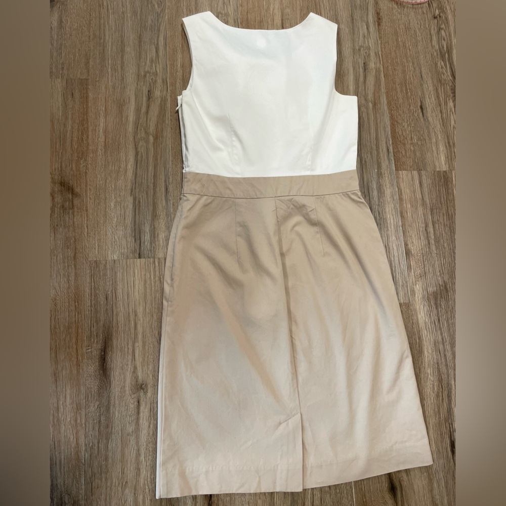 Banana Republic White and Tan Sleeveless Dress- Size 2 - Picture 11 of 12